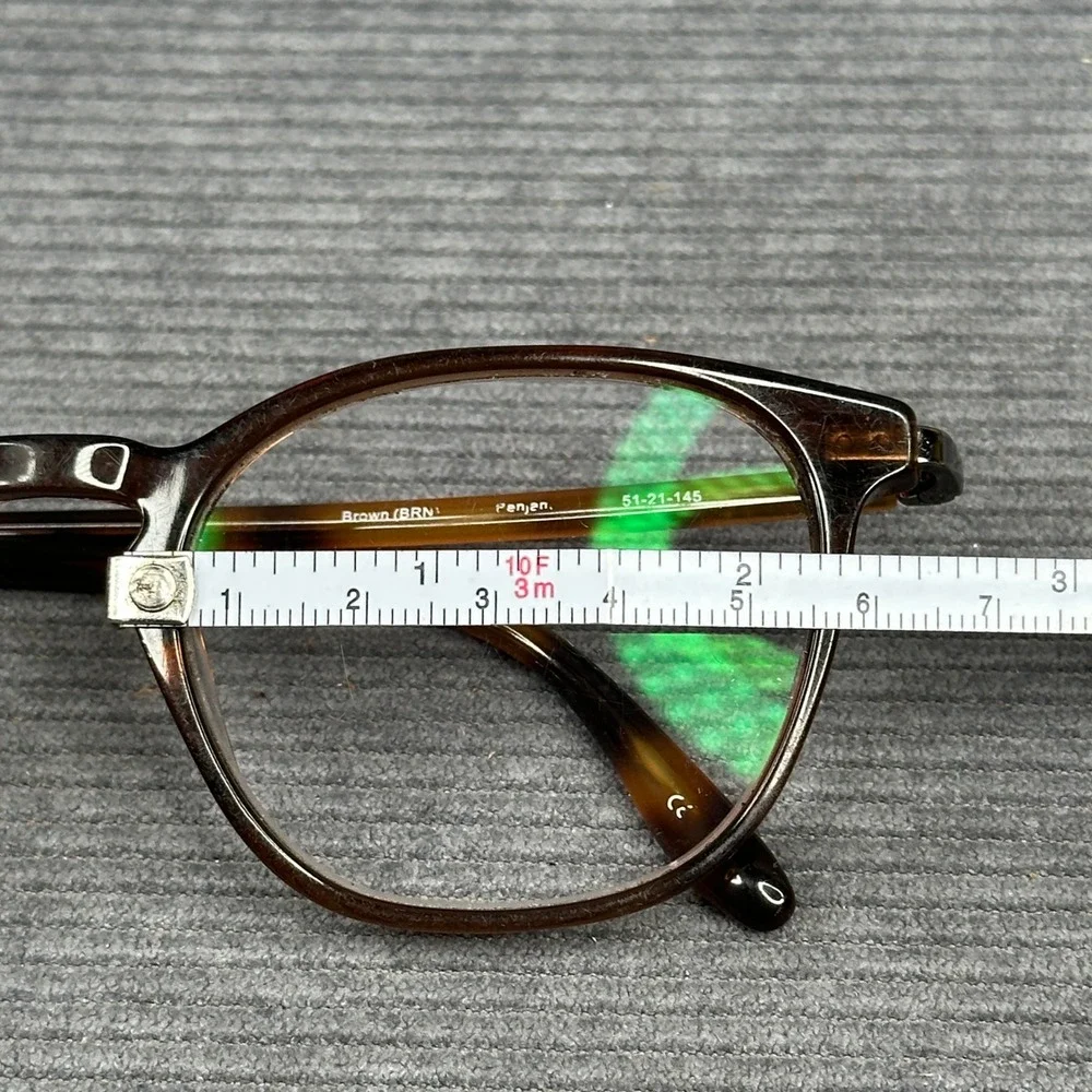 Badgley Mischka Penjen Brown Tortoise Round Eyeglasses 51-21-145 Y2k